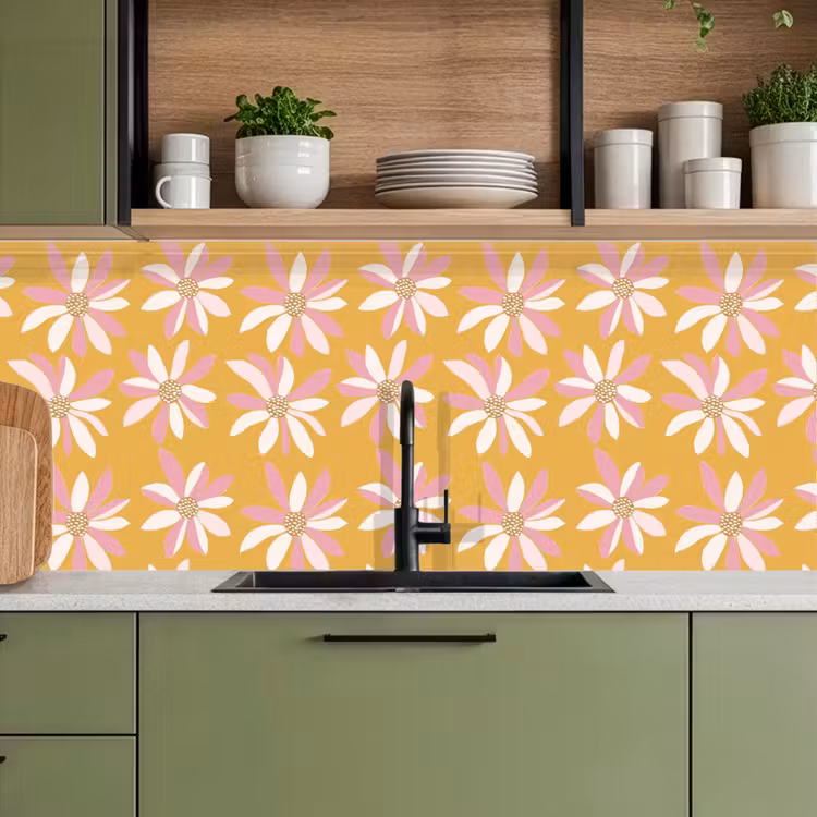 Schienale cucina - Fiori - Moderno - Giallo — 8