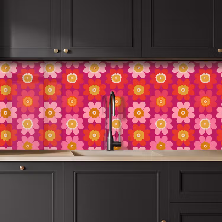 Schienale cucina - Fiori - Retrò - Colorato — 6