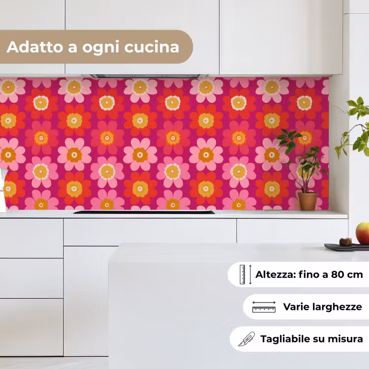 Schienale cucina - Fiori - Retrò - Colorato — 7