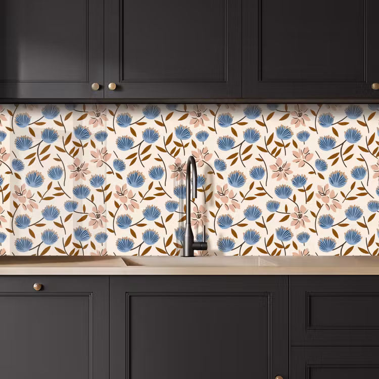Schienale cucina - Fiori - Selvatici - Blu — 6