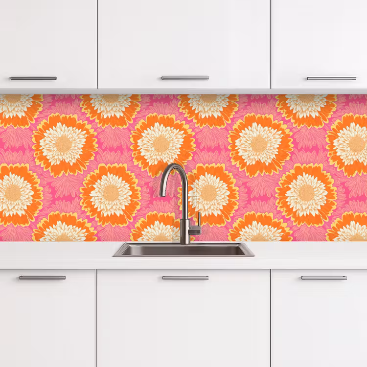 Schienale cucina - Retrò - Floreale - Colorato — 4