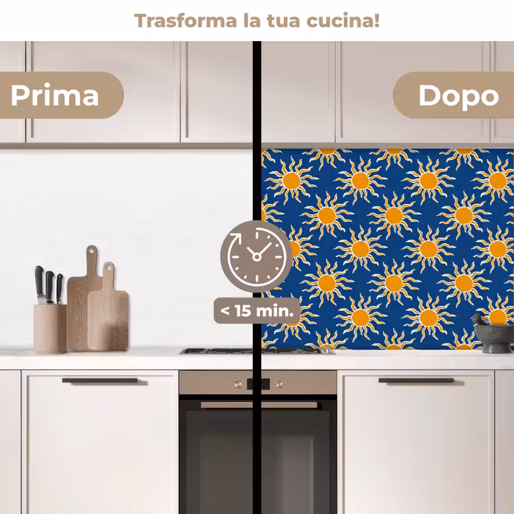 Schienale cucina - Sole - Motivo - Blu — 3