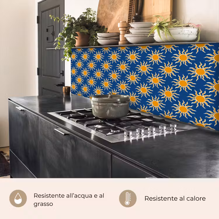 Schienale cucina - Sole - Motivo - Blu — 5