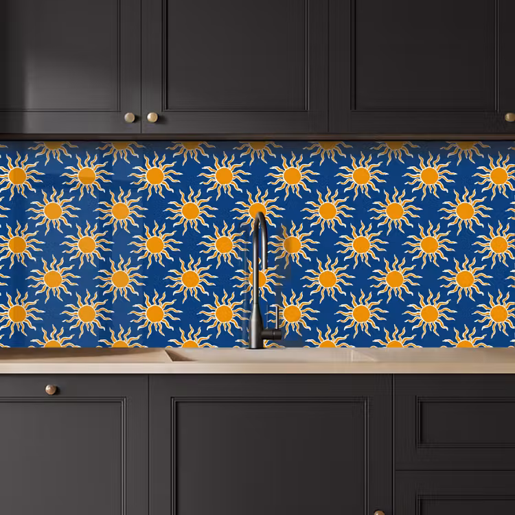 Schienale cucina - Sole - Motivo - Blu — 6