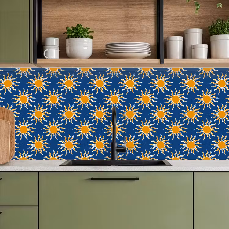 Schienale cucina - Sole - Motivo - Blu — 8