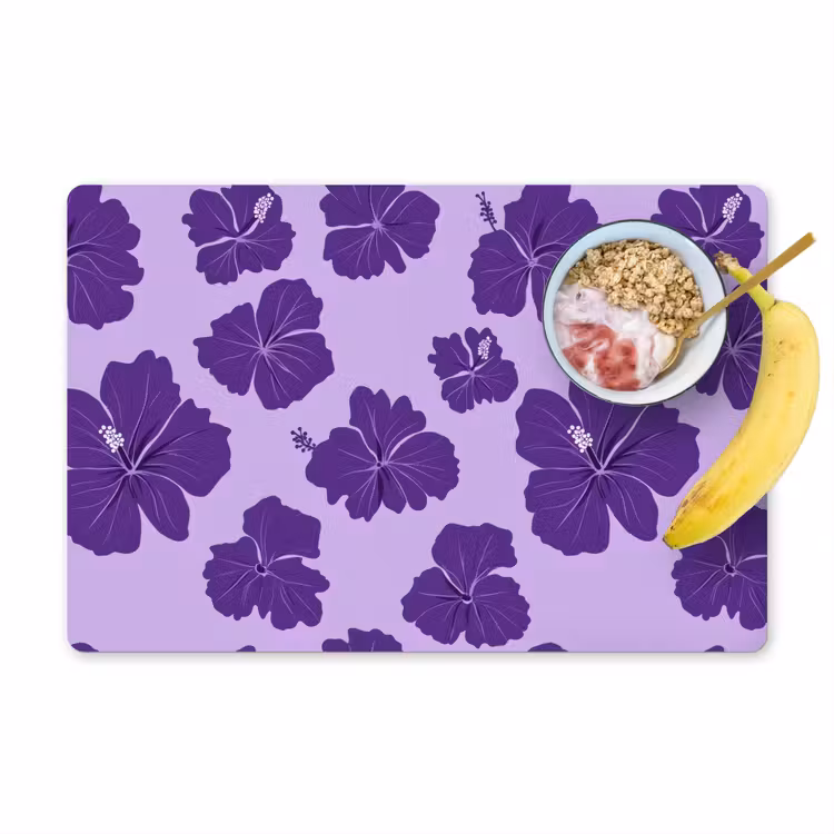 Tovaglietta – 6 pezzi - Ibisco - Fiori - Viola — 1