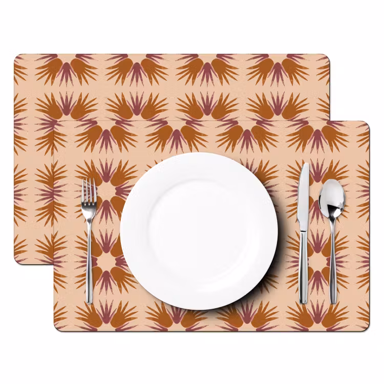 Tovaglietta – 6 pezzi - Ornamento - Motivo - Ocra — 2