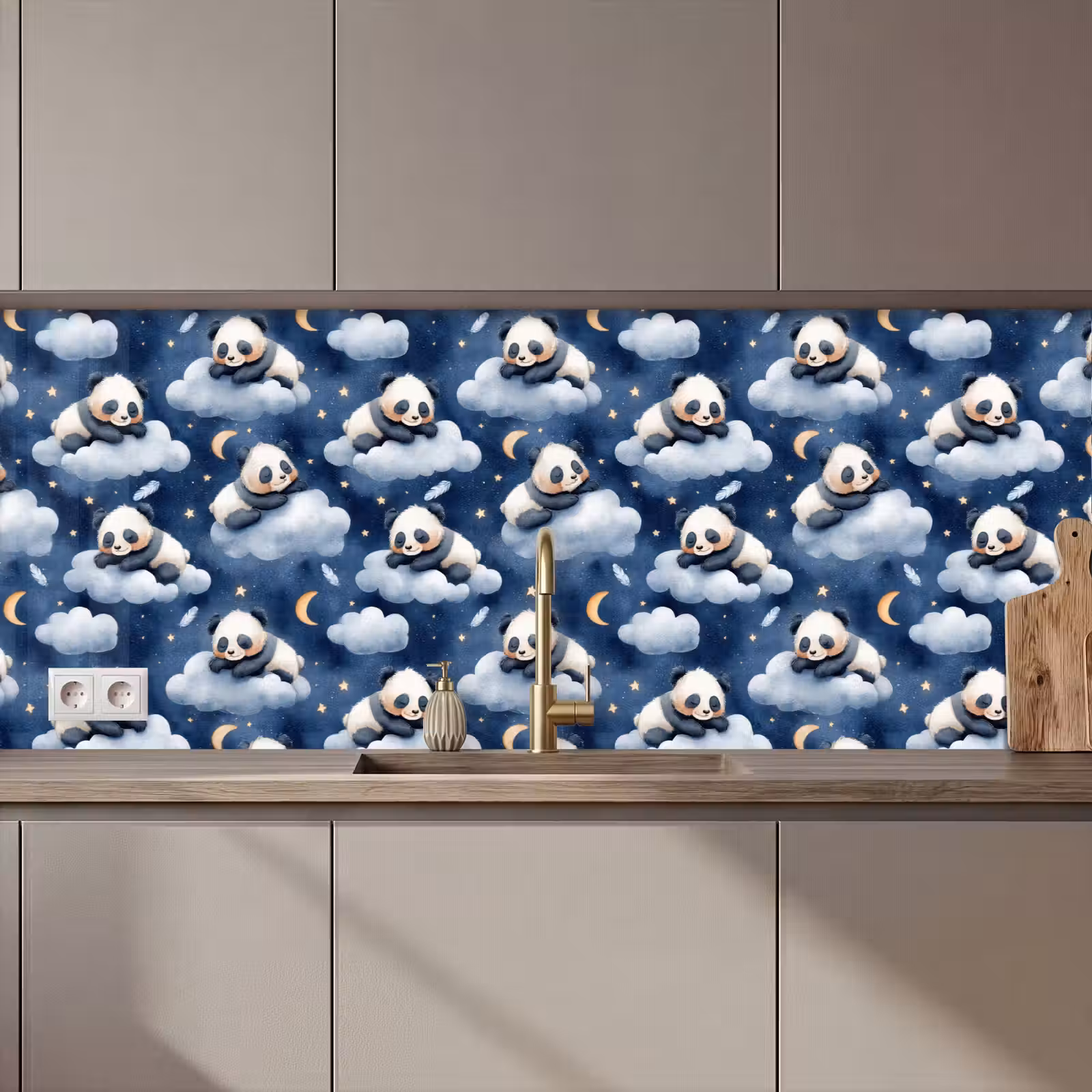 Schienale cucina - Pandas - Dormire - Blu — 1