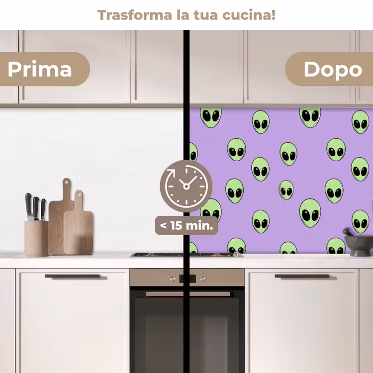 Schienale cucina - Alieno - Retro - Lilla — 3