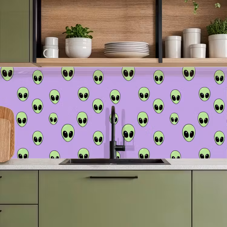 Schienale cucina - Alieno - Retro - Lilla — 8
