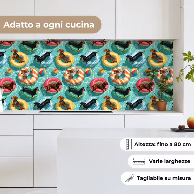 Schienale cucina - Bassotti - Piscina - Colorato — 7