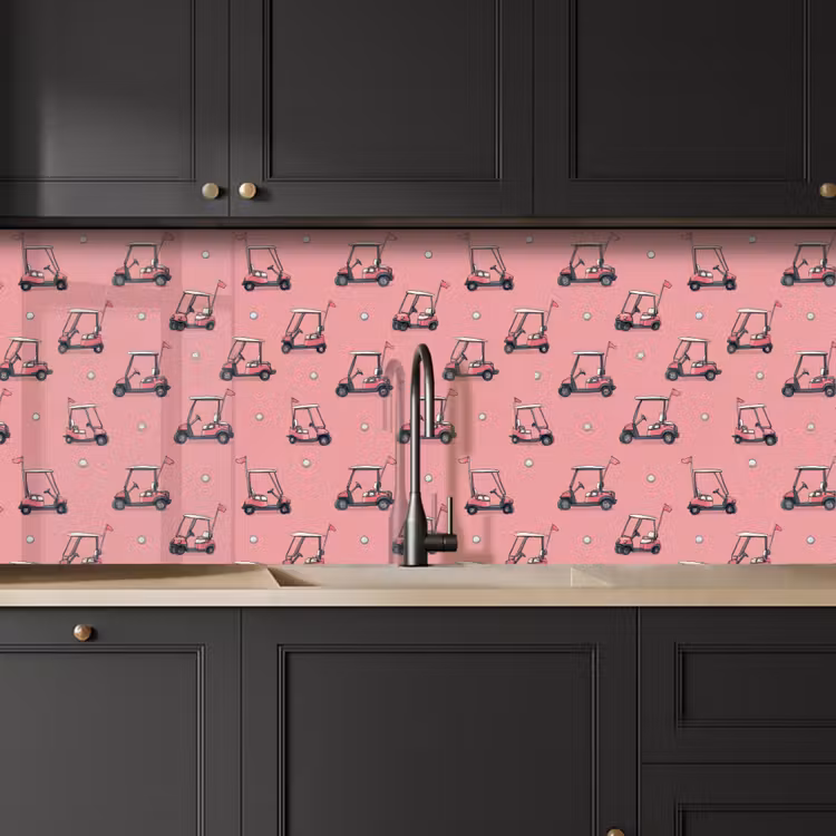 Schienale cucina - Carrello da golf - Retro - Rosa — 6