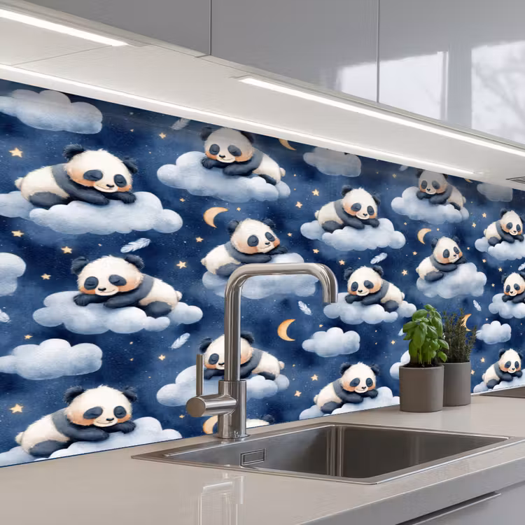 Schienale cucina - Pandas - Dormire - Blu — 2