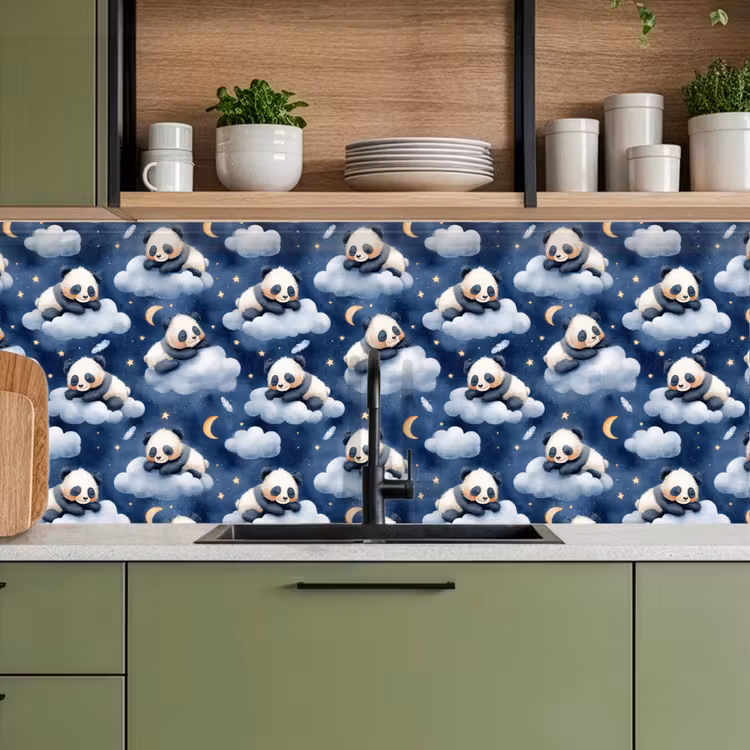 Schienale cucina - Pandas - Dormire - Blu — 8