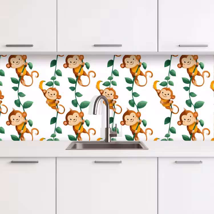 Schienale cucina - Scimmie - Liane - Colorate — 4