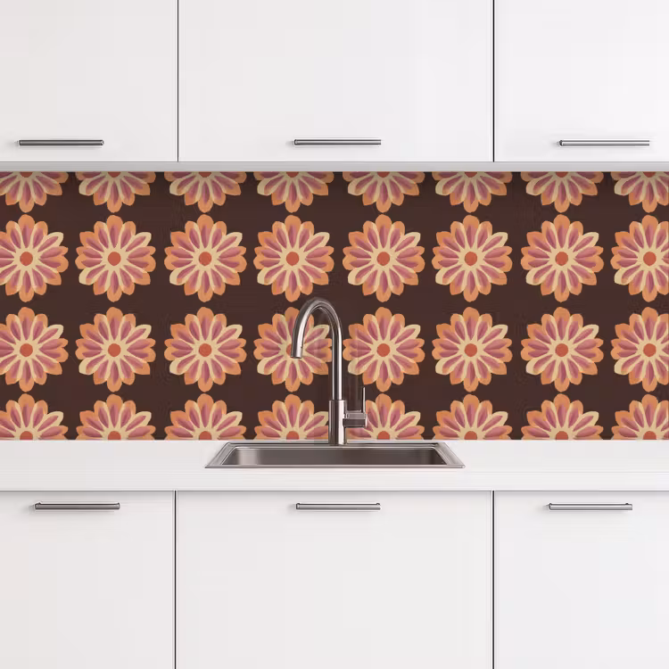 Schienale cucina - Fiori - Motivo - Marrone — 4