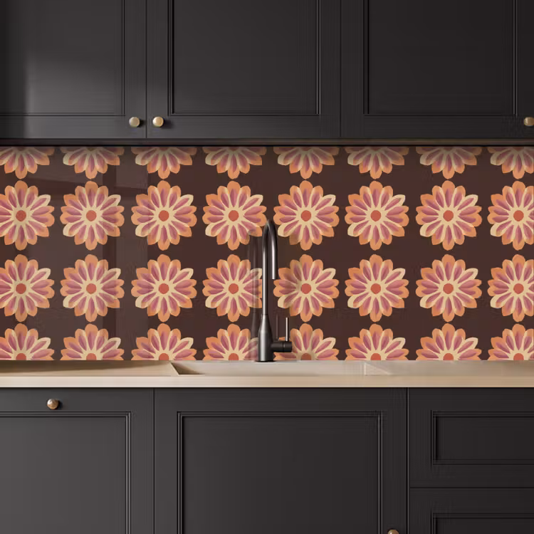 Schienale cucina - Fiori - Motivo - Marrone — 6
