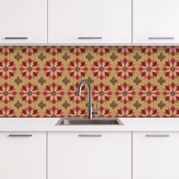 Schienale cucina - Fiori - Retrò - Verde — 4