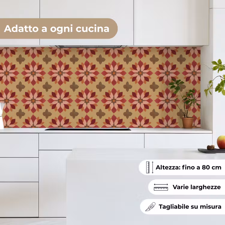 Schienale cucina - Fiori - Retrò - Verde — 7
