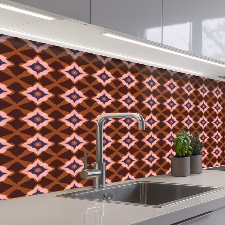 Schienale cucina - Geometrico - Ornato - Marrone — 2
