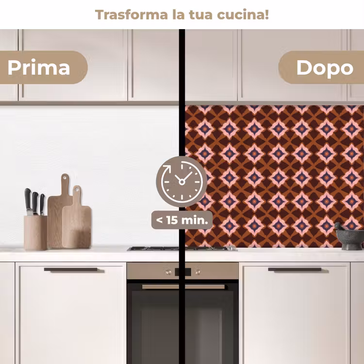 Schienale cucina - Geometrico - Ornato - Marrone — 3