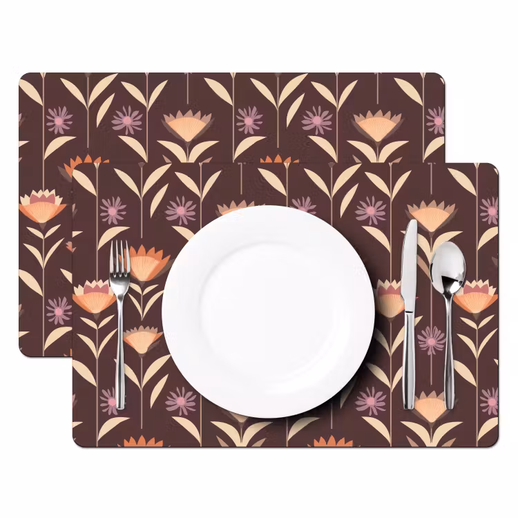 Tovaglietta – 6 pezzi - Elegante - Retrò - Marrone — 2