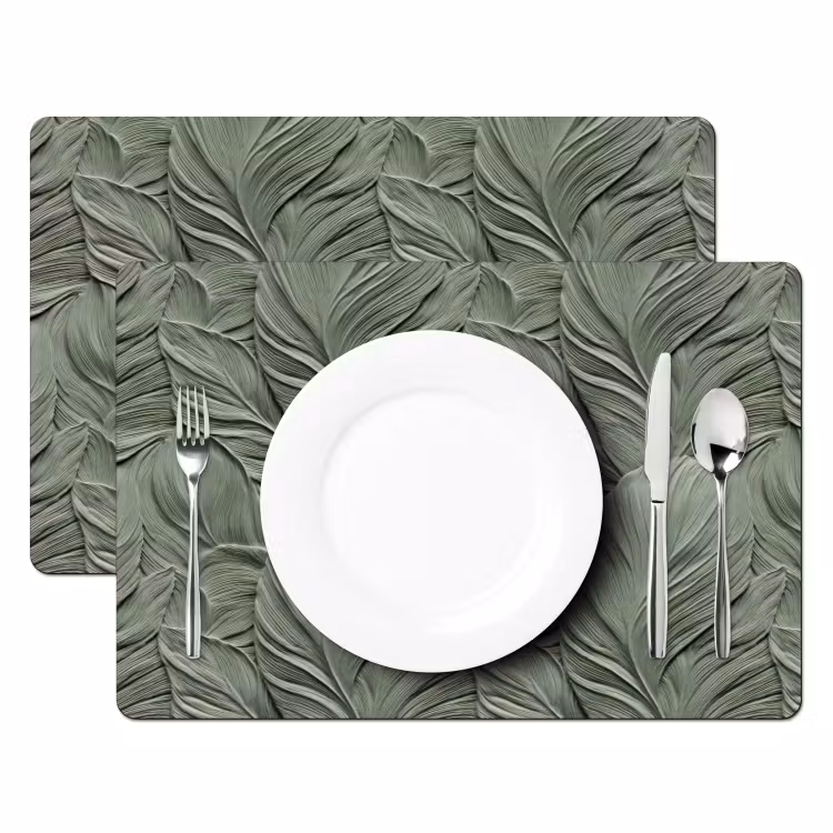 Tovaglietta – 6 pezzi - Foglie - Texture - Verde — 2