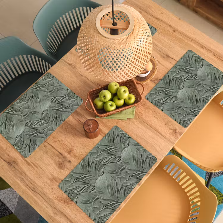 Tovaglietta – 6 pezzi - Foglie - Texture - Verde — 3
