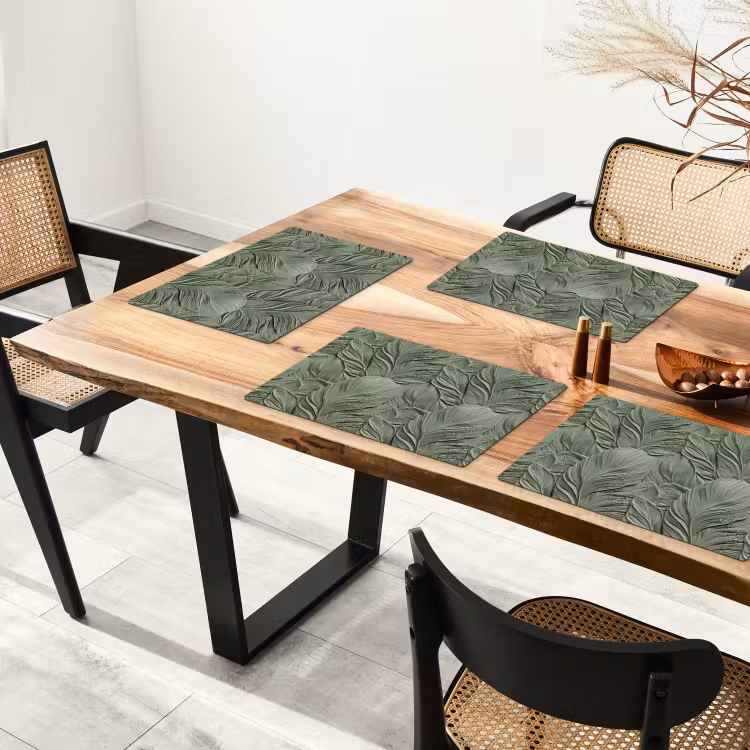 Tovaglietta – 6 pezzi - Foglie - Texture - Verde — 4