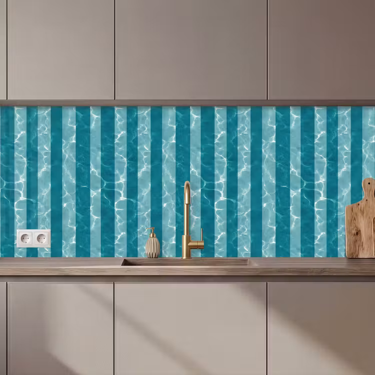 Schienale cucina - Piscina - Strisce - Verde — 1