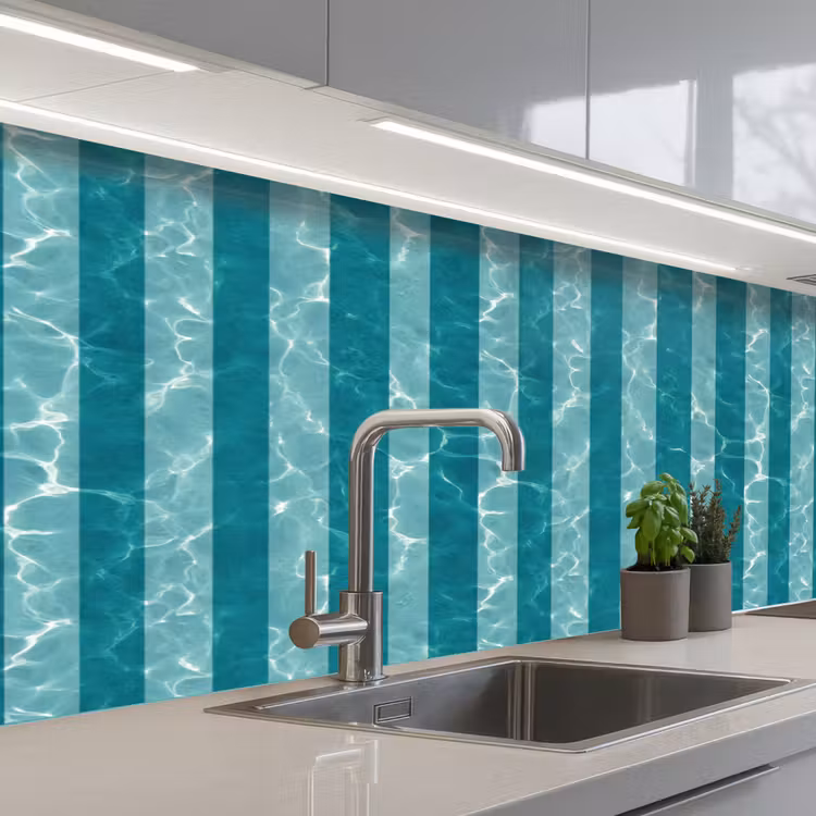 Schienale cucina - Piscina - Strisce - Verde — 2