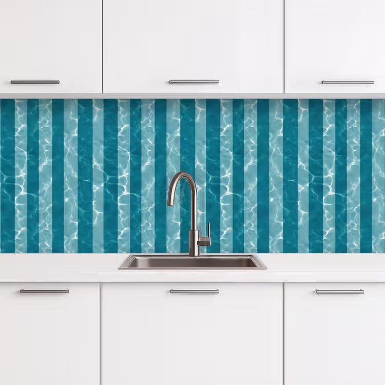 Schienale cucina - Piscina - Strisce - Verde — 4