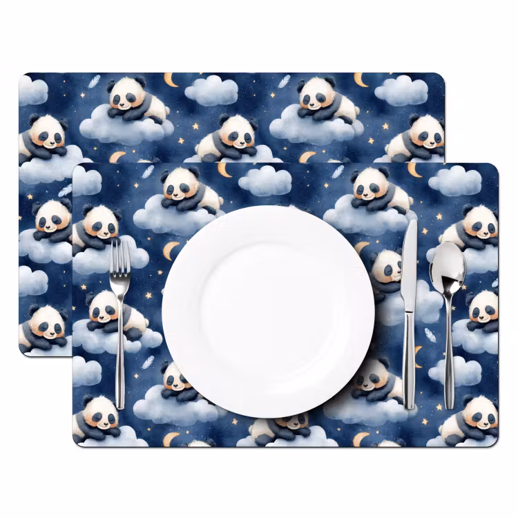 Tovaglietta – 6 pezzi - Pandas - Dormire - Blu — 2