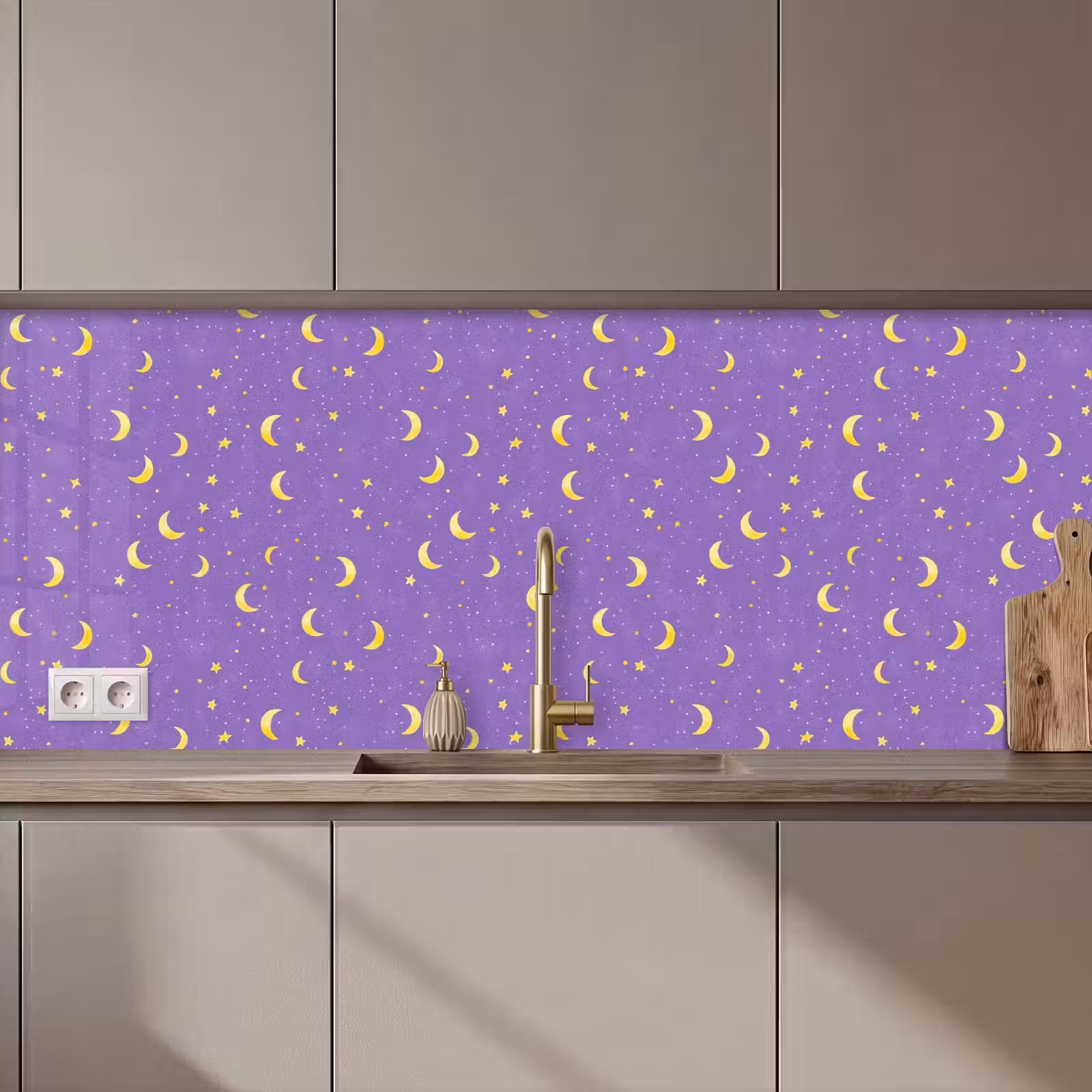 Schienale cucina - Criniera - Stelle - Viola — 1