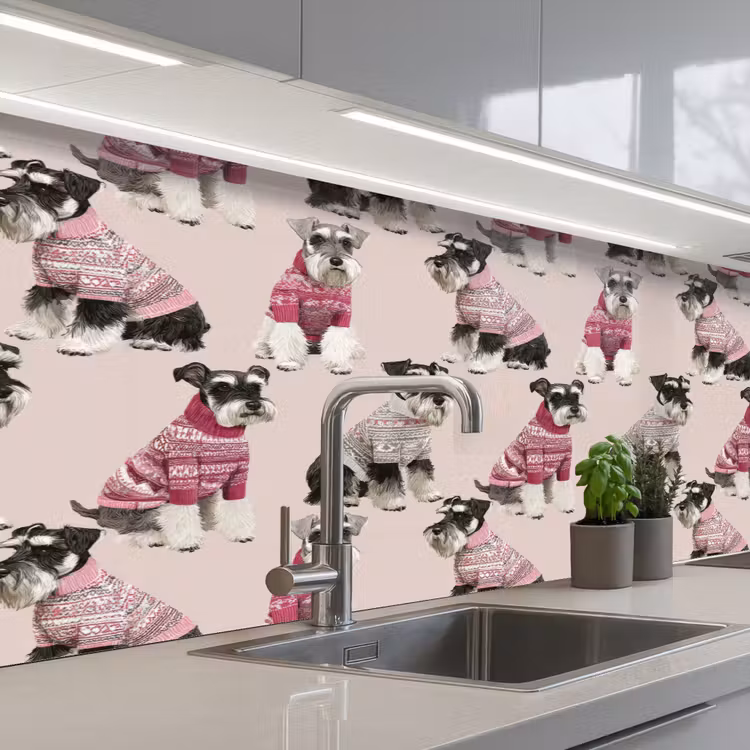 Schienale cucina - Cani - Maglioni - Rosso — 2