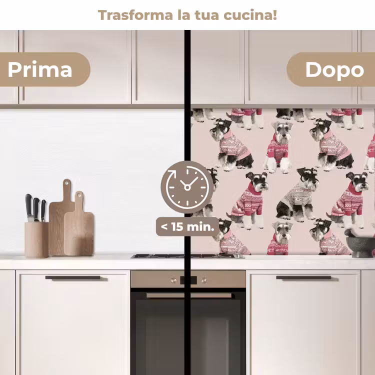 Schienale cucina - Cani - Maglioni - Rosso — 3