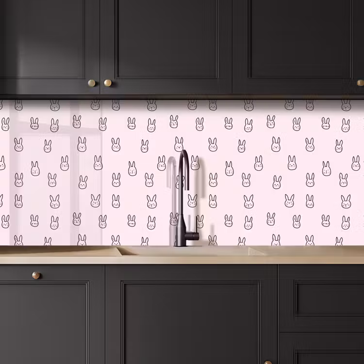 Schienale cucina - Conigli - Minimalista - Rosa — 6