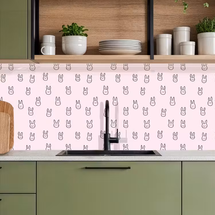 Schienale cucina - Conigli - Minimalista - Rosa — 8