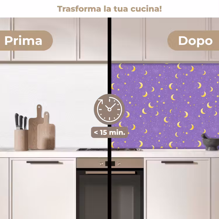 Schienale cucina - Criniera - Stelle - Viola — 3