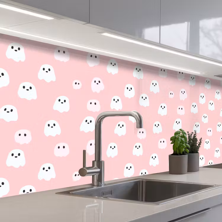 Schienale cucina - Fantasmi - Motivo - Rosa — 2
