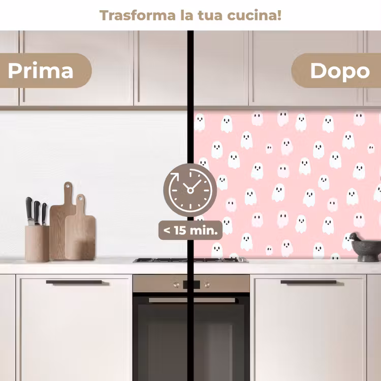 Schienale cucina - Fantasmi - Motivo - Rosa — 3