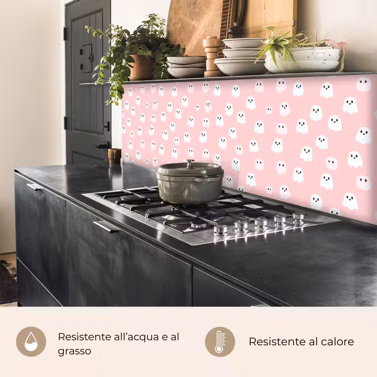 Schienale cucina - Fantasmi - Motivo - Rosa — 5