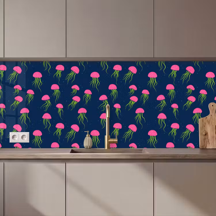Schienale cucina - Medusa - Mare profondo - Neon — 1