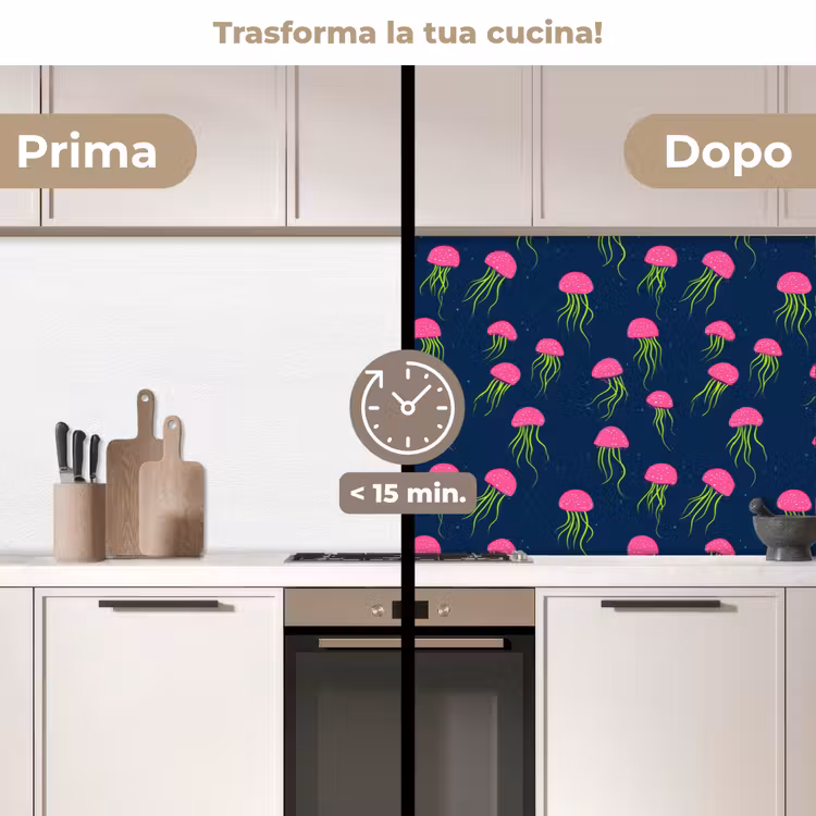Schienale cucina - Medusa - Mare profondo - Neon — 3