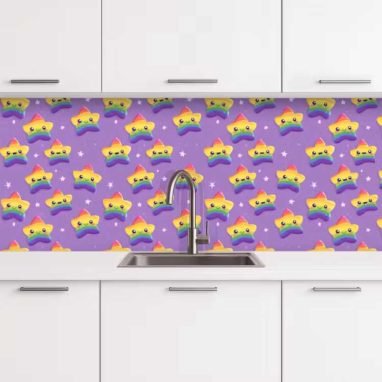 Schienale cucina - Stelle - Arcobaleno - Viola — 4