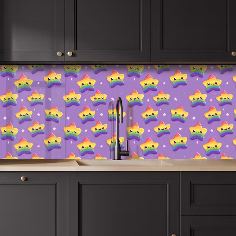 Schienale cucina - Stelle - Arcobaleno - Viola — 6