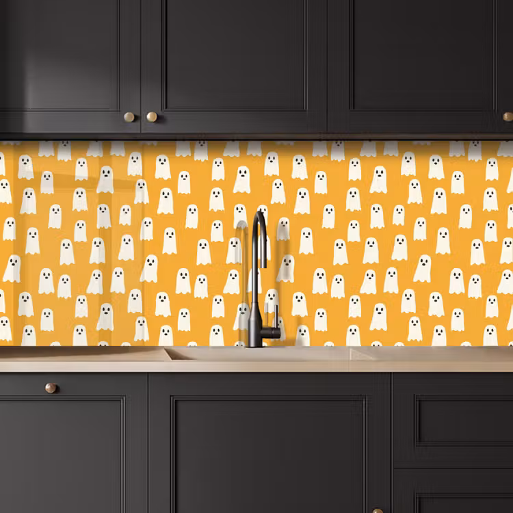 Schienale cucina - Halloween - Fantasmi - Ocra — 6