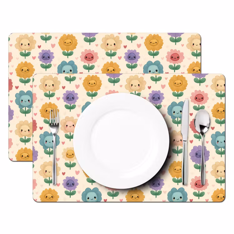 Tovaglietta – 6 pezzi - Fiori - Cuori - Colorati — 2
