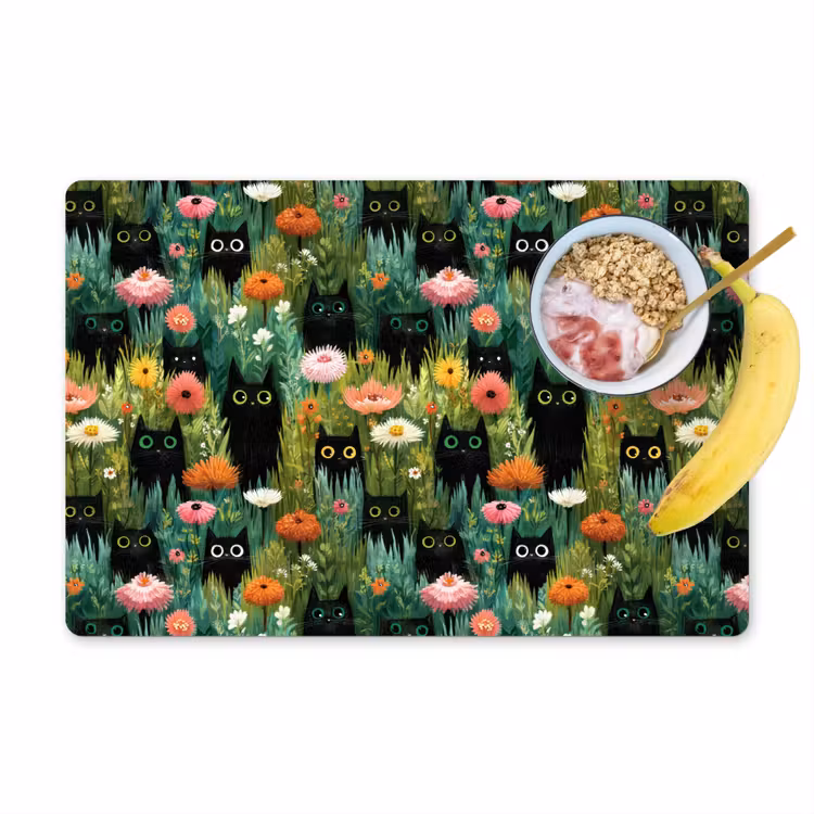 Tovaglietta – 6 pezzi - Gatti - Fiori - Colorati — 1