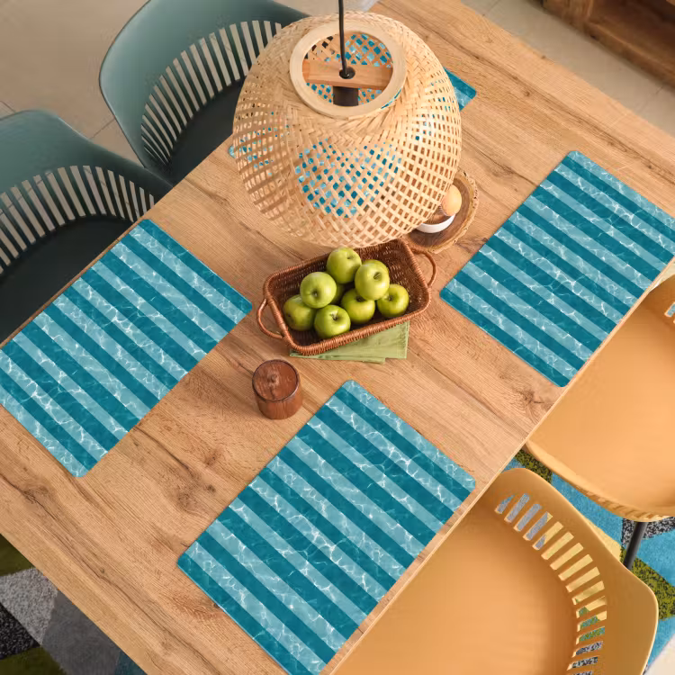 Tovaglietta – 6 pezzi - Piscina - Strisce - Verde — 3